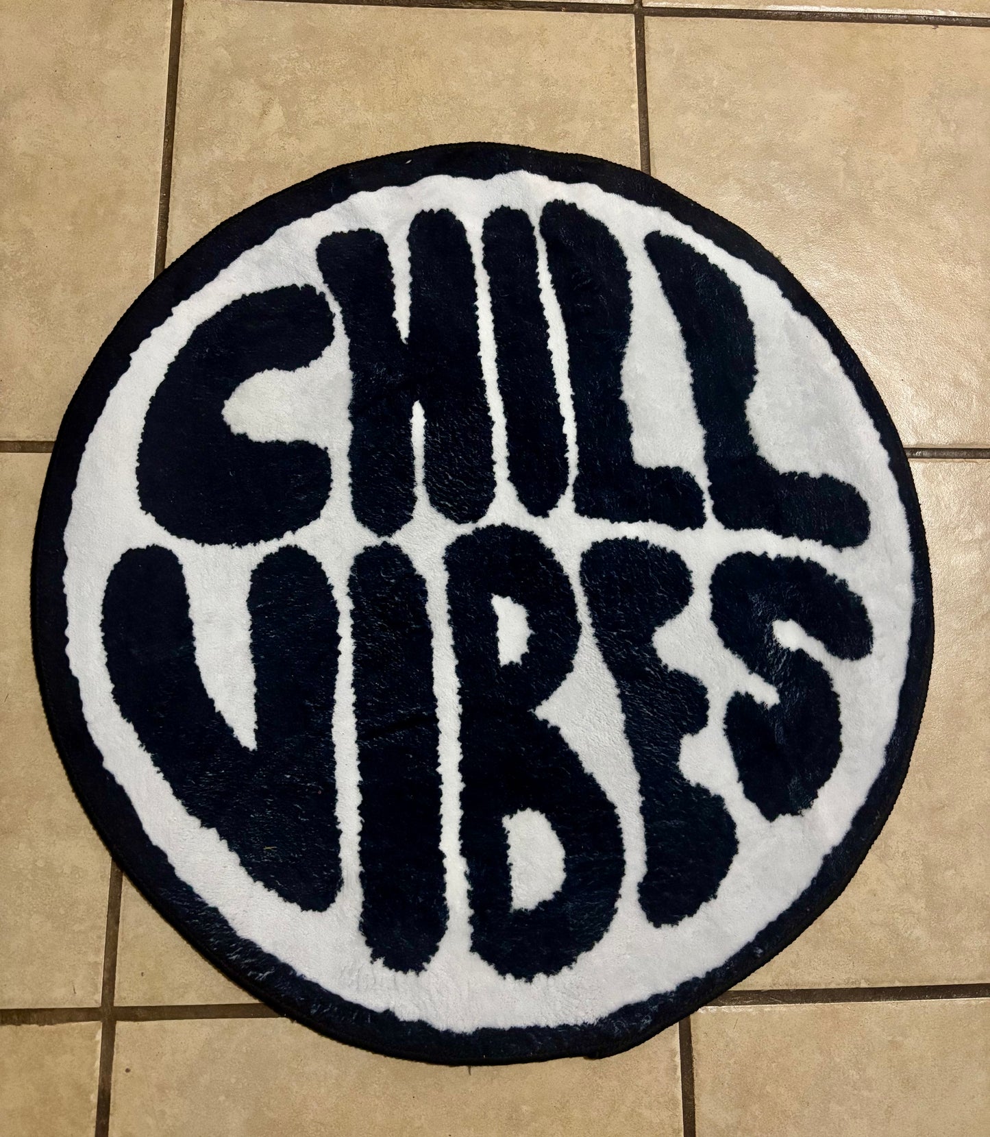 Chill Vibes Round Plush Mat